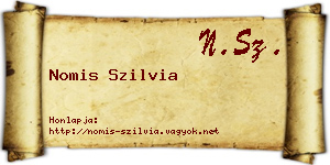 Nomis Szilvia névjegykártya